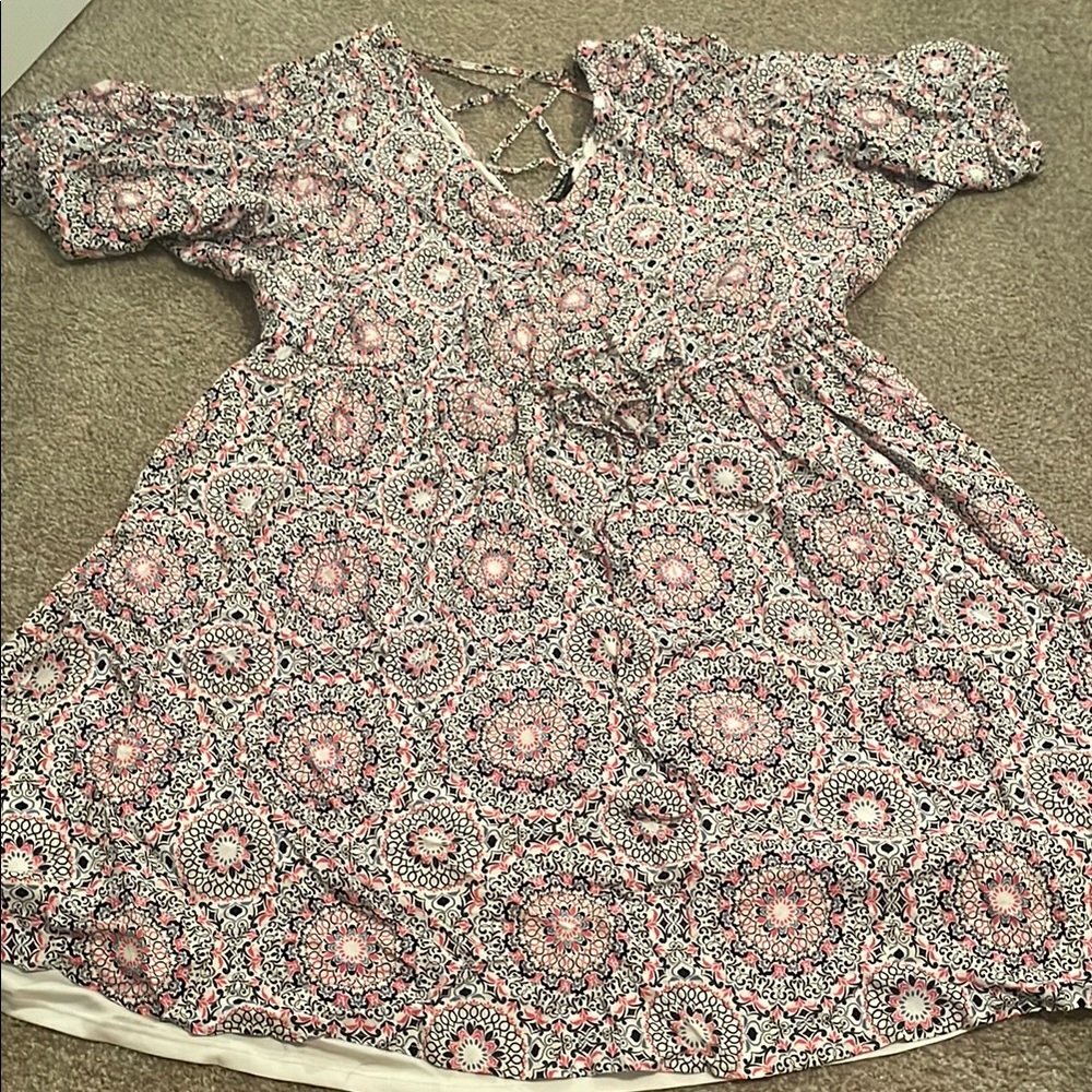 Torrid White and Pink Sequin Embellished Sundress